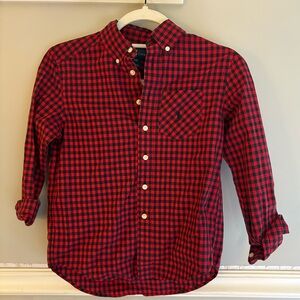 Red and Black Checkered Button-Up Shirt